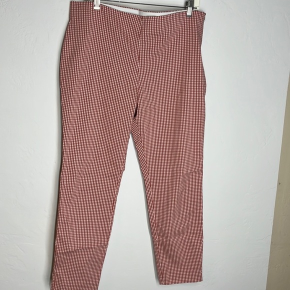 A new day capri long pants size 16 orange and white checker print NWOT - Picture 1 of 5